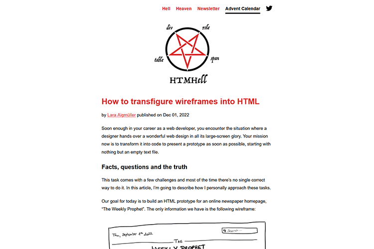 Example from How to transfigure wireframes into HTML