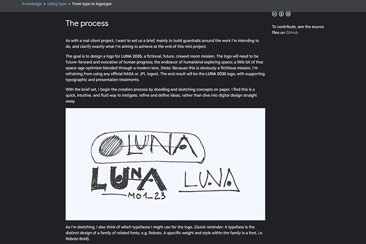 Example from From type to logotype