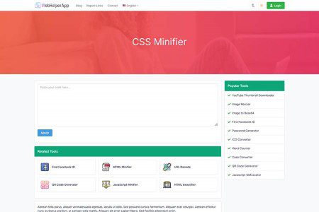 Tiny Little Tool for Web Designers CSS Minifier