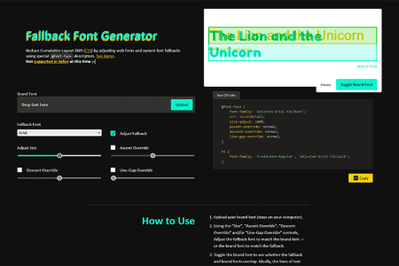 Tiny Little Tool for Web Designers Fallback Font Generator