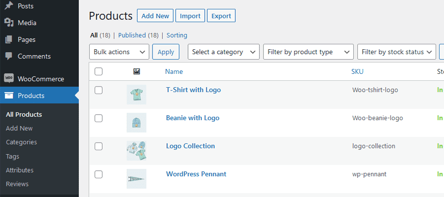 WooCommerce creates a custom post type for Products.