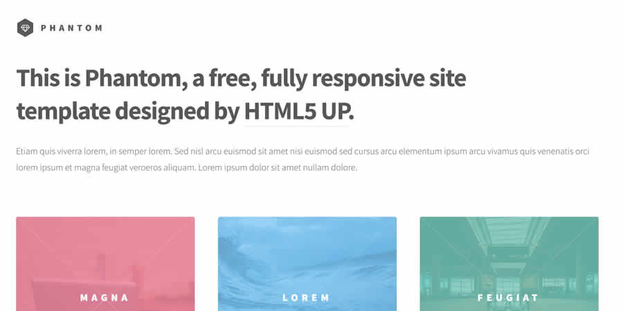 Phantom Portfolio Free Responsive HTML CSS Web Template