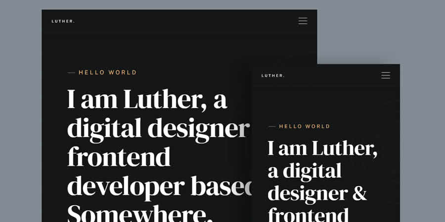 Luther One-Page Resume Free Responsive HTML CSS Web Template