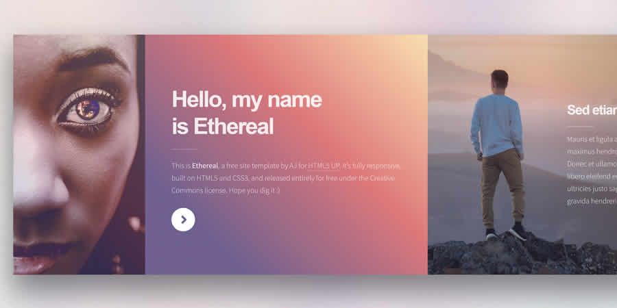 Ethereal One-Page Vertical Free Responsive HTML CSS Web Template
