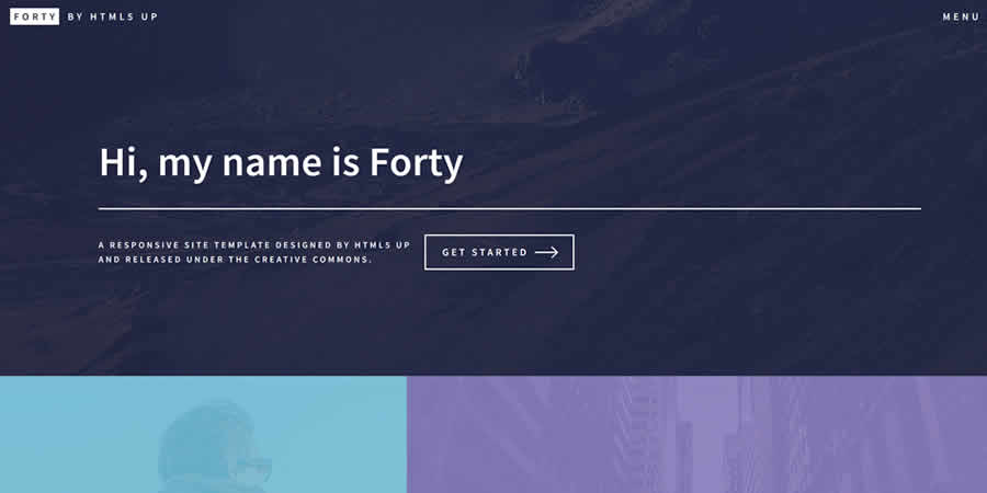 Forty HTML5 Free Responsive HTML CSS Web Template