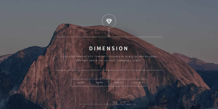 Dimension One-Page Free Responsive HTML CSS Web Template