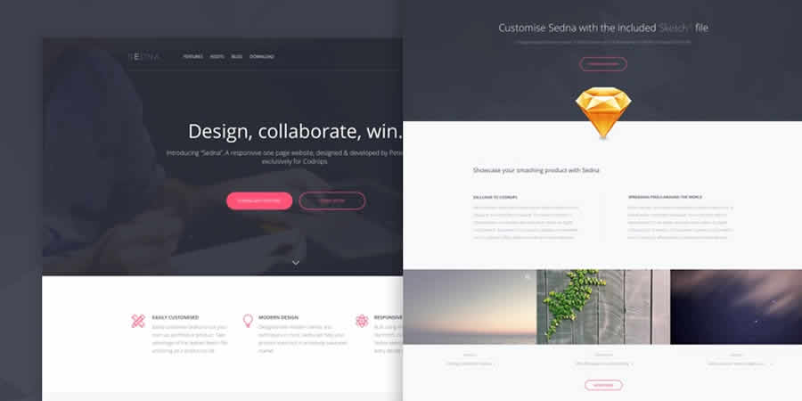 Sedna One-Page Free Responsive HTML CSS Web Template