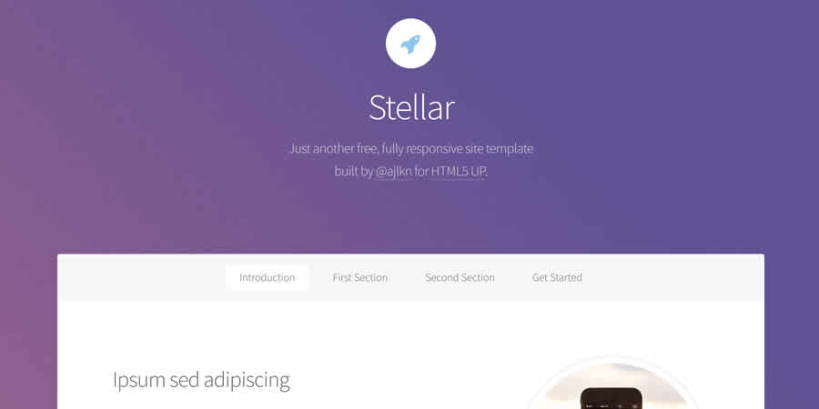 Stellar HTML5 One-Page Free Responsive HTML CSS Web Template