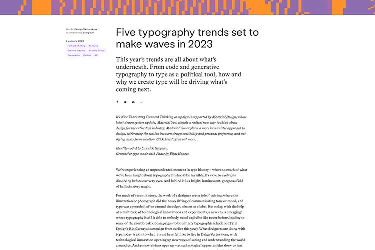 Example from Five typography trends set to make waves in 2023