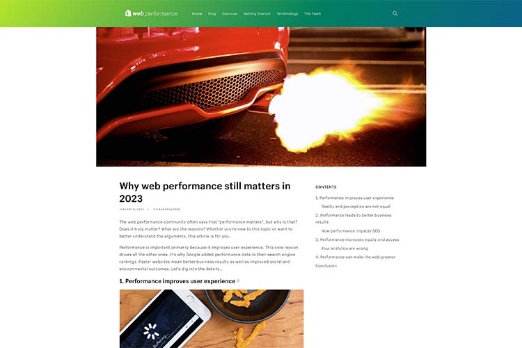 Example from Why web performance still matters in 2023