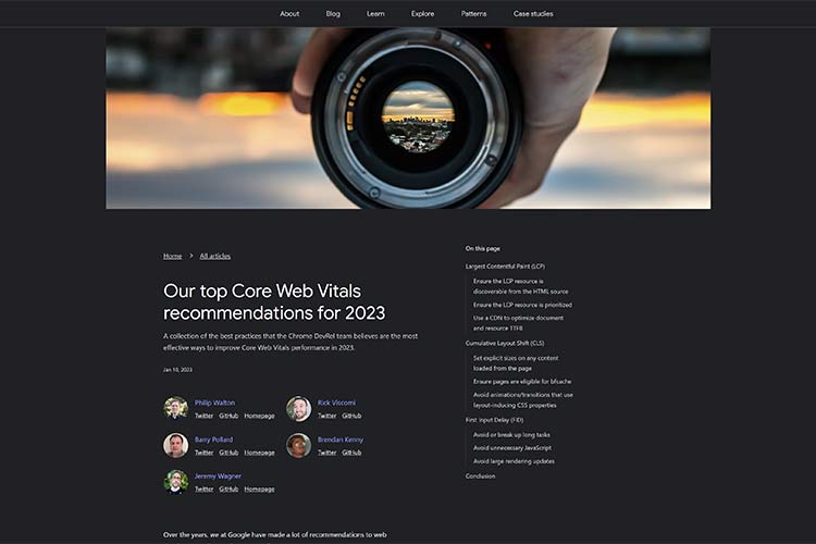 Example from Our top Core Web Vitals recommendations for 2023