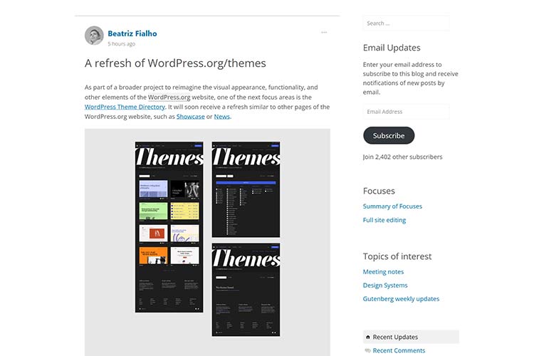 Example from A refresh of WordPress.org/themes