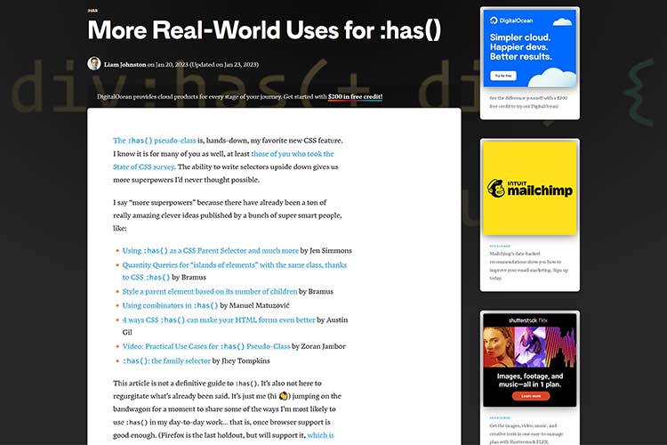 Example from More Real-World Uses for :has()