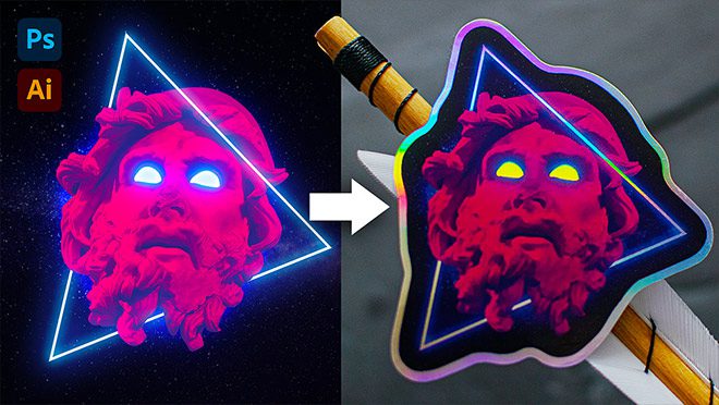 How to Design a Holographic Sticker Using Photoshop & Illustrator