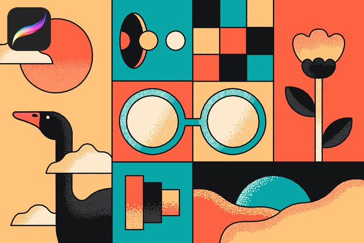 Example from 35 Free Sets of Brushes for Procreate App