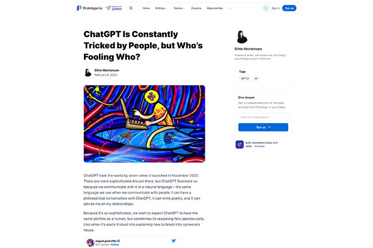 Example from ChatGPT Is Constantly Tricked by People, but Who’s Fooling Who?