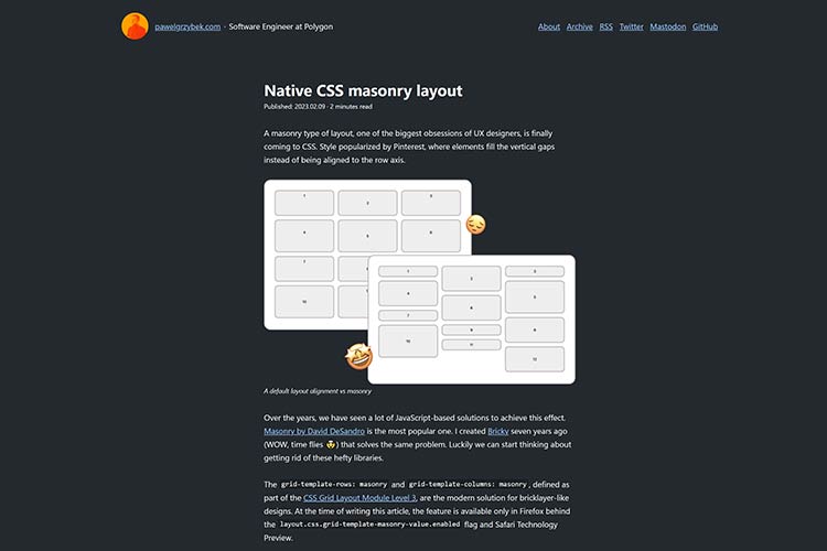 Example from Native CSS masonry layout