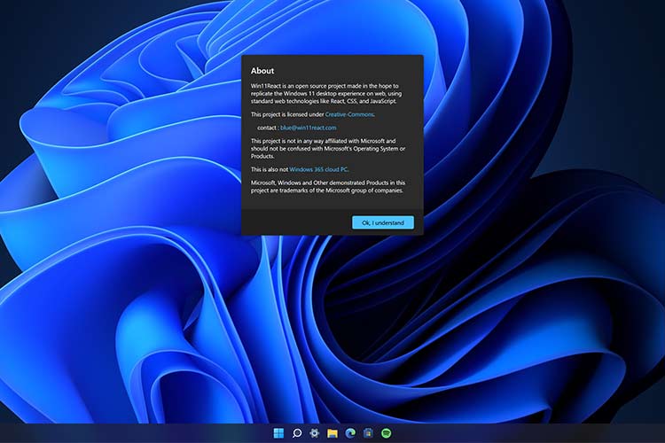 Example from Win11React