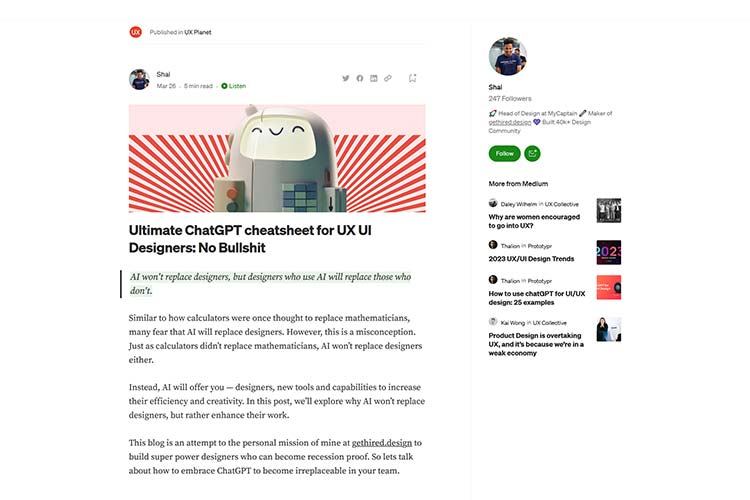 Example from: Ultimate ChatGPT cheatsheet for UX UI Designers