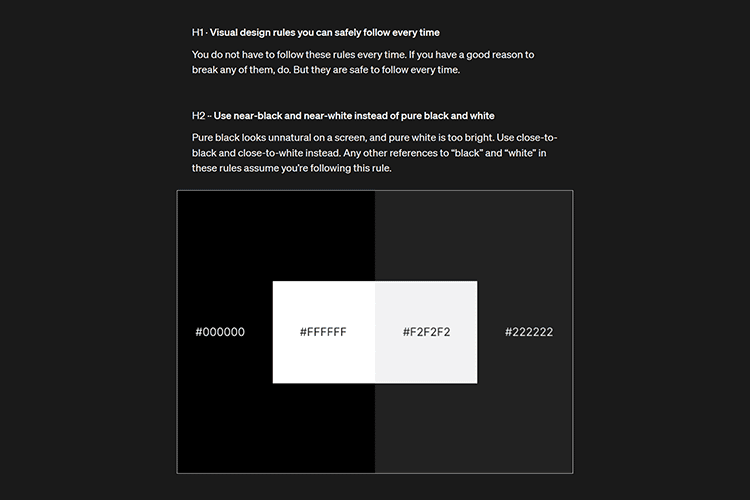 Example from: Visual design rules you can safely follow every time
