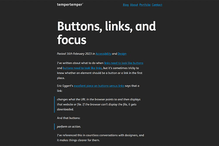 Example from Buttons, links, and focus