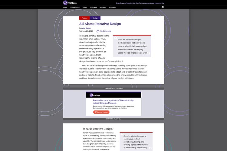 Example from All About Iterative Design