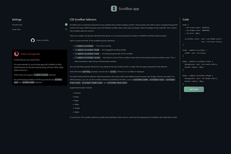 Example from Scrollbar.app