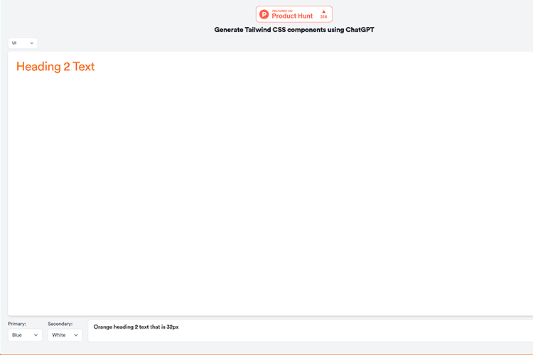Example from Generate Tailwind CSS components using ChatGPT 