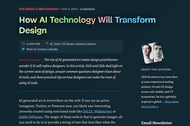 Example from How AI Technology Will Transform Design