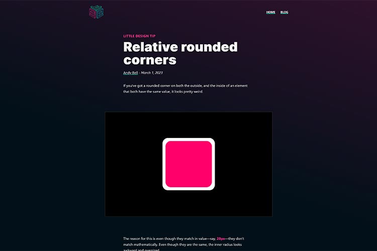 Example from Relative rounded corners