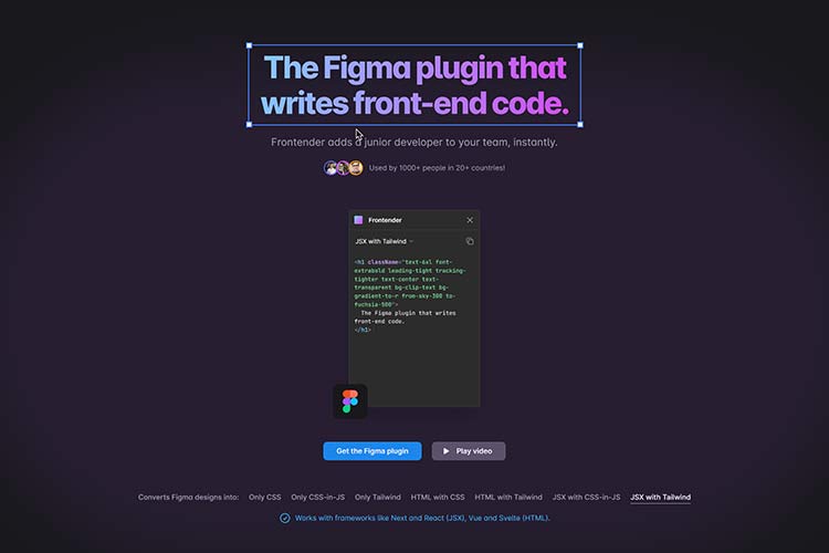 Example from Frontender Figma Plugin
