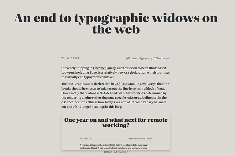 Example from An end to typographic widows on the web