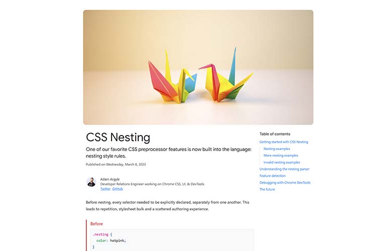 Example from CSS Nesting