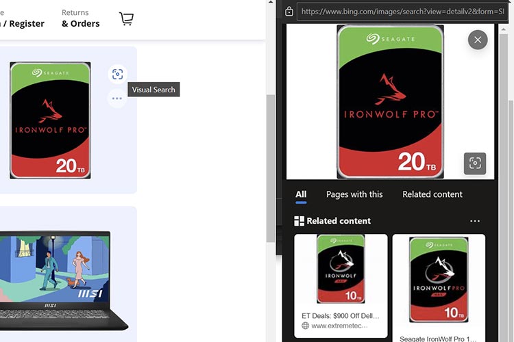 Example from Why Is Microsoft Edge Adding Its Own UI to Websites?