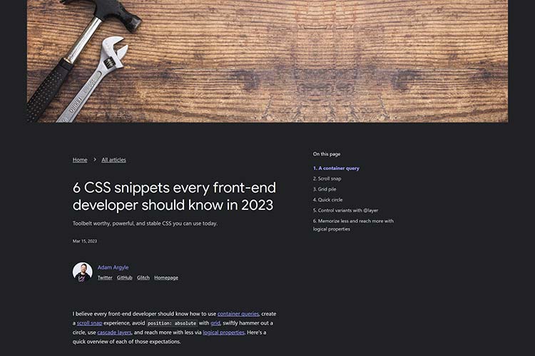Example from 6 CSS snippets every front-end developer should know in 2023