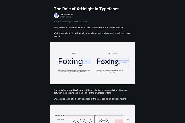 Example from The Role of X-Height in Typefaces