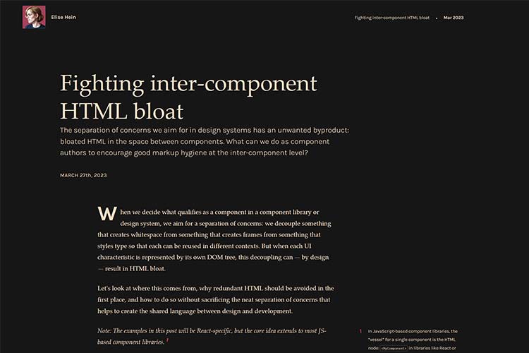Fighting inter-component HTML bloat