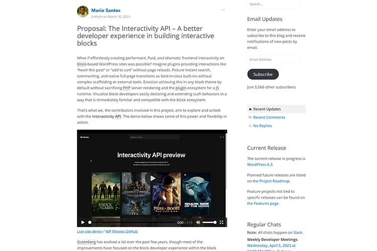 Proposal: The Interactivity API – A better developer experience in building interactive blocks
