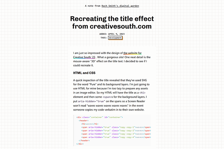 Recreating the title effect from creativesouth.com