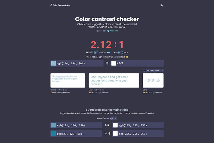 Color contrast checker