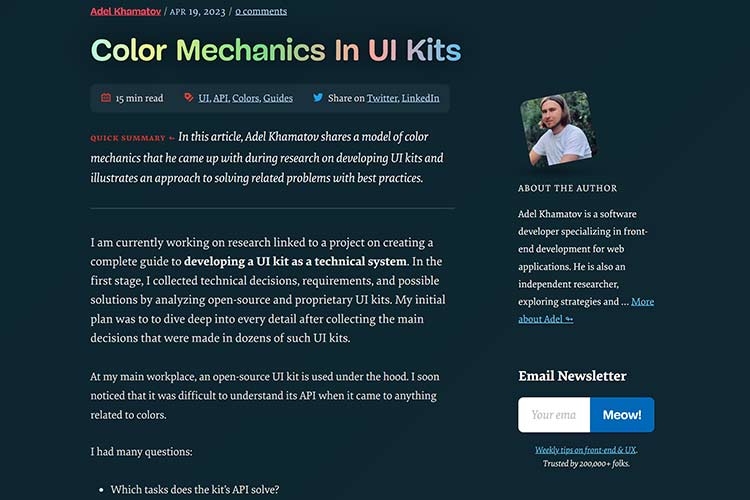 Color Mechanics In UI Kits