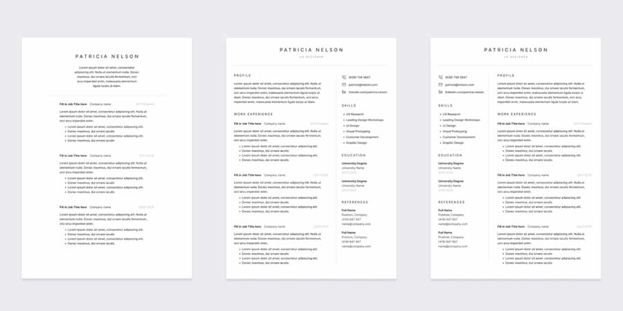  Resume CV Template Job Application Figma Design