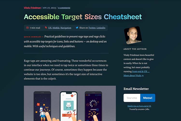 Accessible Target Sizes Cheatsheet