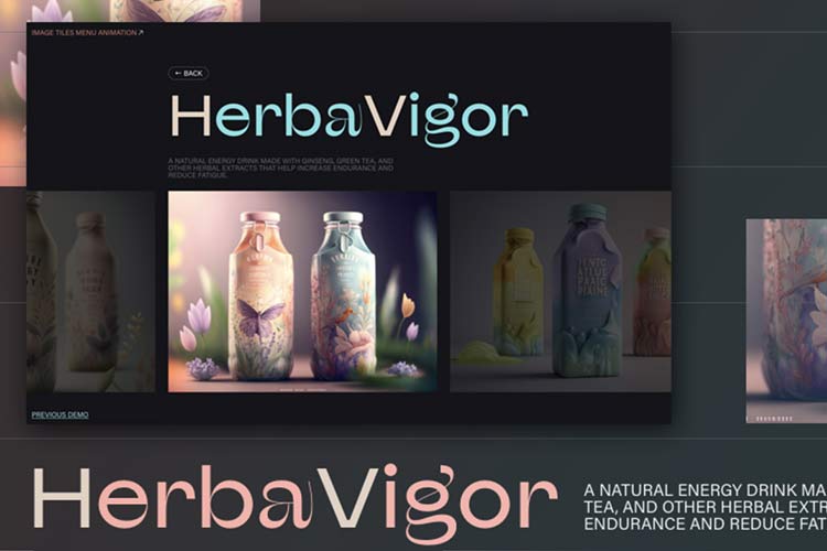 Image Tiles Menu Animation