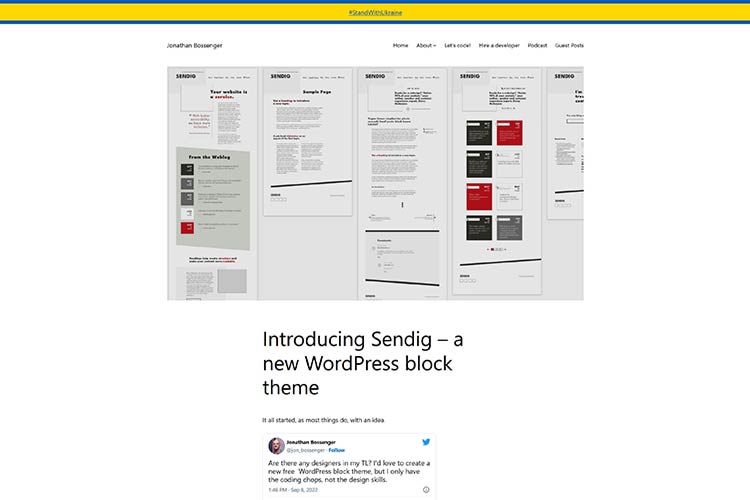 Introducing Sendig – a new WordPress block theme