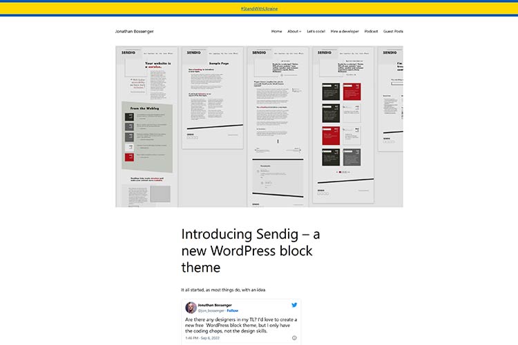 Introducing Sendig – a new WordPress block theme