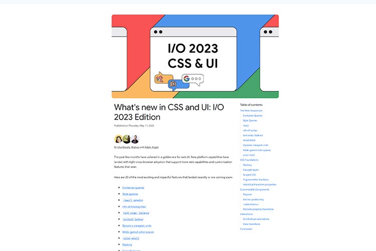 What's new in CSS and UI: I/O 2023 Edition