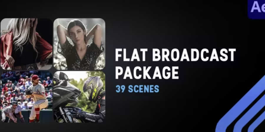 Flat Design Broadcast Package Template After Effects Video Production