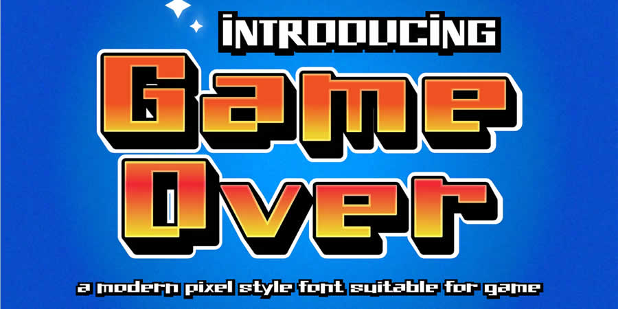 Game Over Modern Pixel Style Gaming Font Video Games