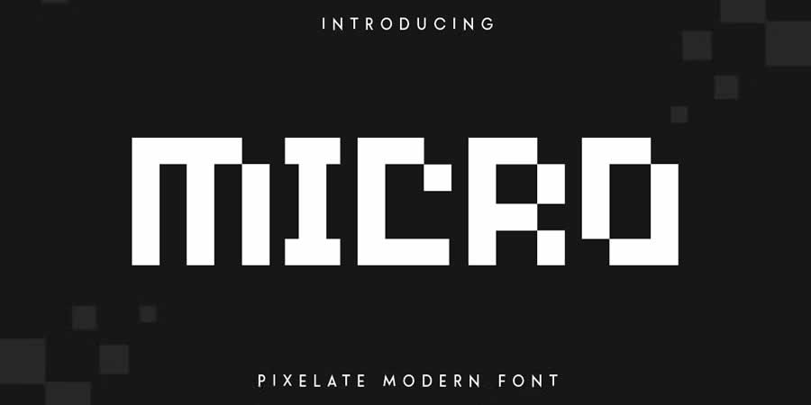 Micro Pixelated Modern Gaming Font Video Games